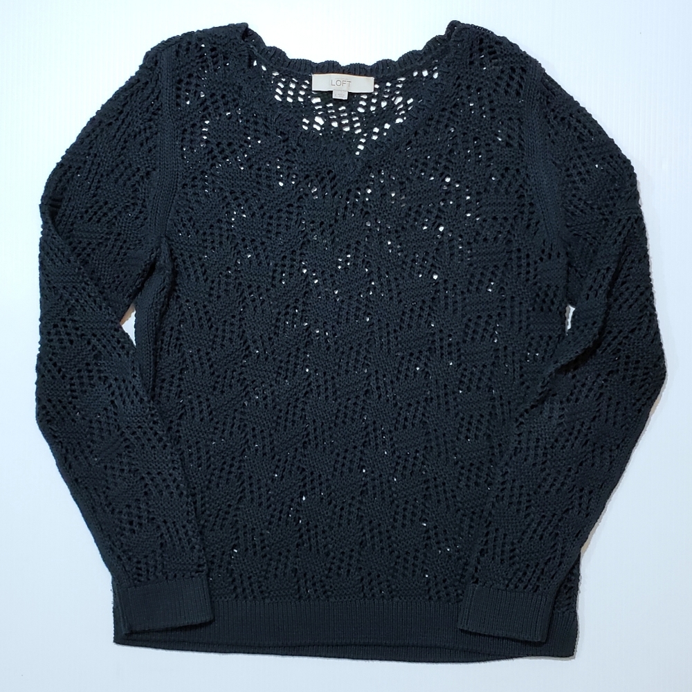 LOFT Crochet Vneck Sweater, cute with a cami under and with jeans or skirt!